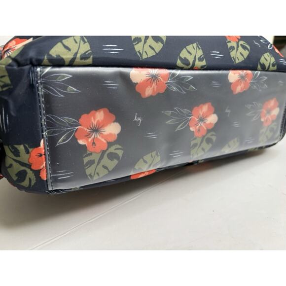 Lug Happy Camper Aloha Navy Blue/ Floral Messenger Travel Crossbody Shoulder Bag - Picture 5 of 16